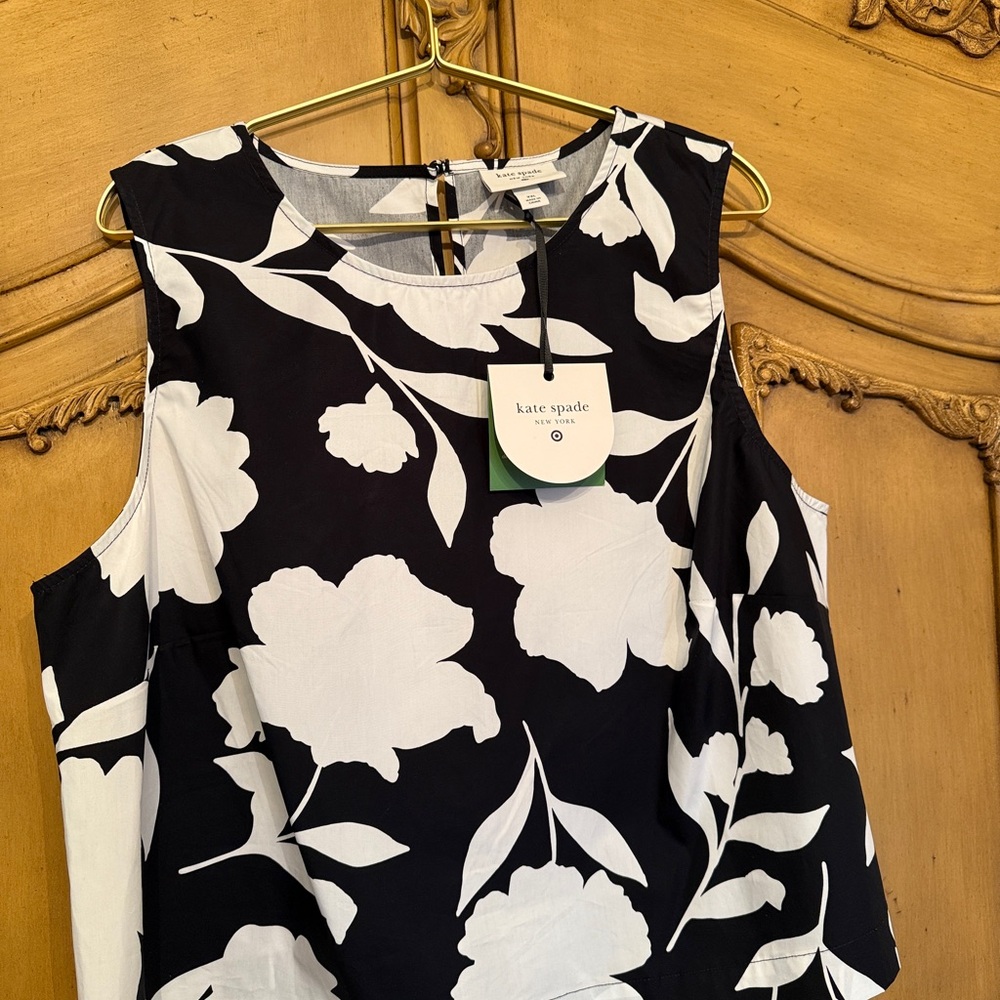 Kate Spade Black and White Floral Blouse